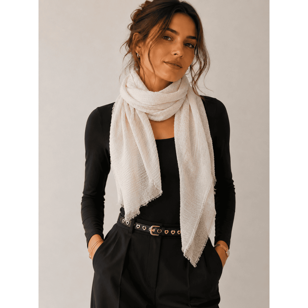 Fular Ligero Textura NATAGE Beige HEVE