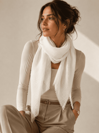 Fular Ligero Textura NATAGE Blanco HEVE