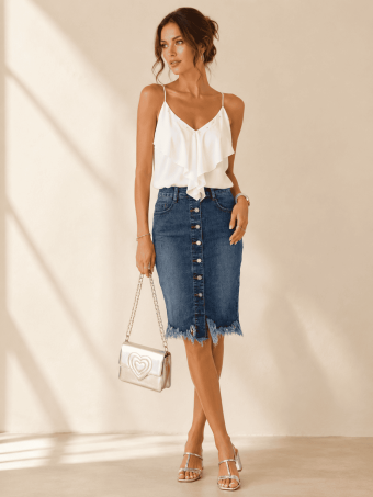 Falda Vaquera Desflecada SHERBROOKE HEVE