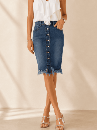 Falda Vaquera Desflecada SHERBROOKE HEVE