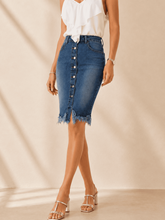 Falda Vaquera Desflecada SHERBROOKE HEVE