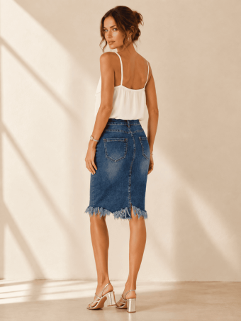 Falda Vaquera Desflecada SHERBROOKE HEVE