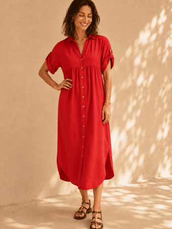 Vestido Camisero Oversize ALOREN Rojo HEVE