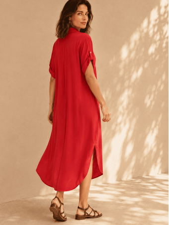 Vestido Camisero Oversize ALOREN Rojo HEVE