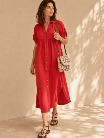 Vestido Camisero Oversize ALOREN Rojo HEVE