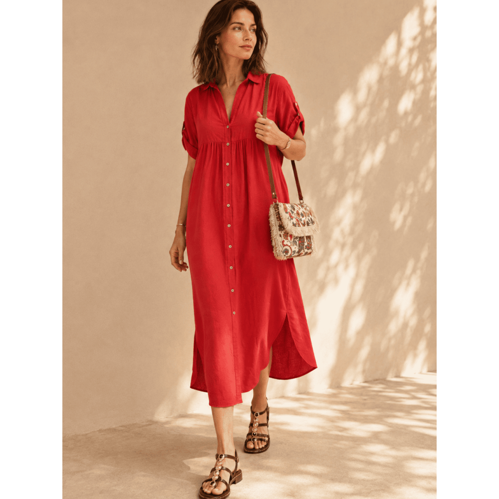 Vestido Camisero Oversize ALOREN Rojo HEVE