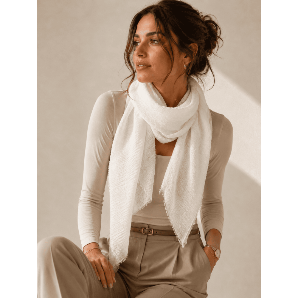 Fular Ligero Textura NATAGE Blanco HEVE