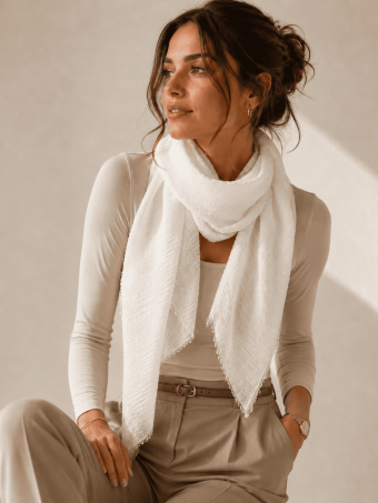 Fular Ligero Textura NATAGE Blanco HEVE