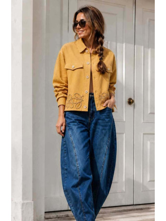 Sobrecamisa Vaquera Bordado-Perforado SARWYN Ocre HEVE