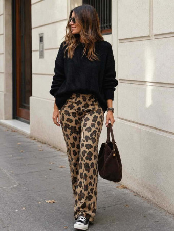 Pantalón Punto Print JIGSAW Camel HEVE