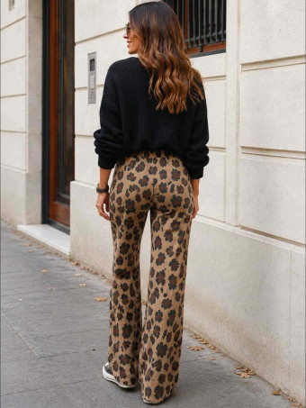 Pantalón Punto Print JIGSAW Camel HEVE