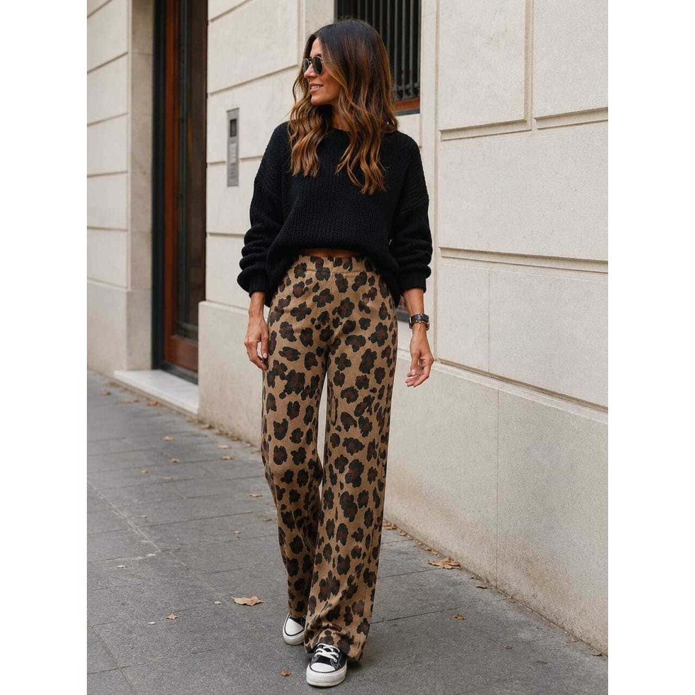Pantalón Punto Print JIGSAW Camel HEVE