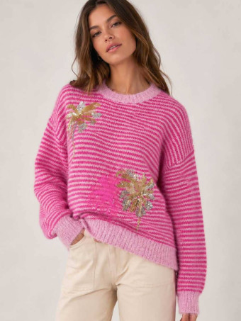 Jersey Rayas con Lentejuelas KAILUA Rosa HEVE