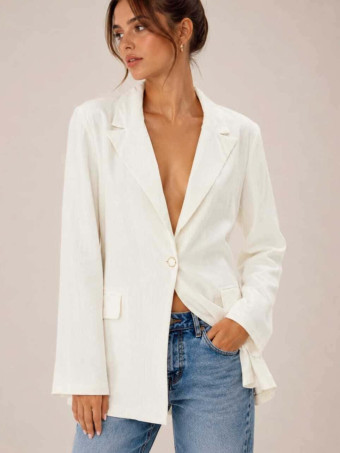 Blazer Lino Entallada NERELA Blanco HEVE
