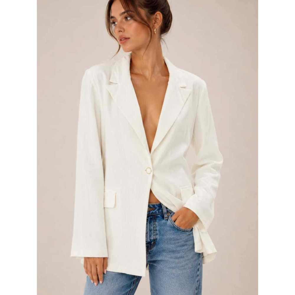 Blazer Lino Entallada NERELA Blanco HEVE