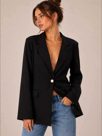 Blazer Lino Entallada NERELA Negro HEVE