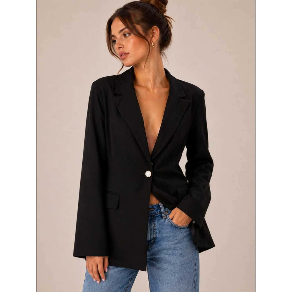 Blazer Lino Entallada NERELA Negro HEVE