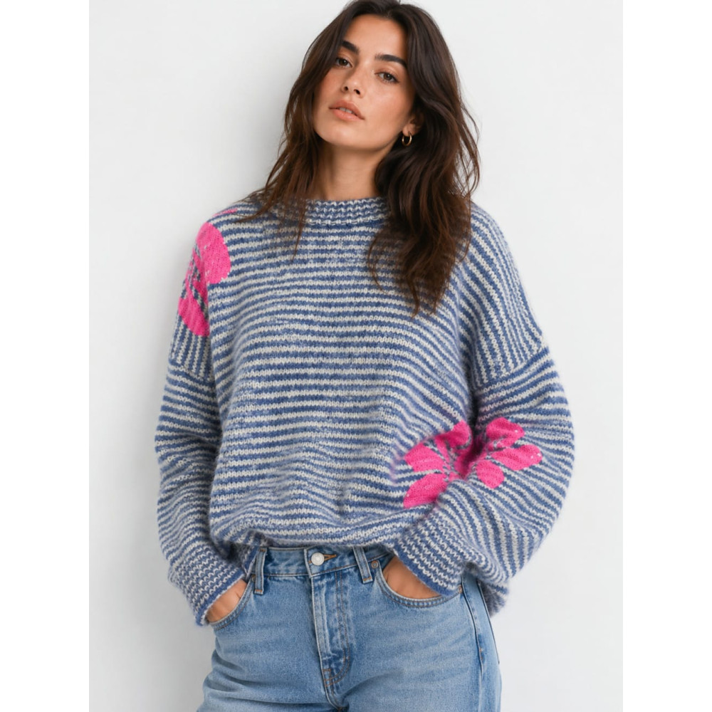 Jersey Rayas con Lentejuelas JORLEN Azul HEVE
