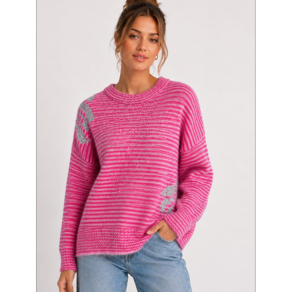 Jersey Rayas con Lentejuelas JORLEN Rosa HEVE
