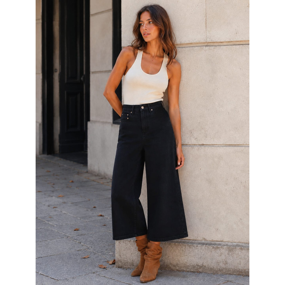 Jeans Culotte CARSON Negro HEVE