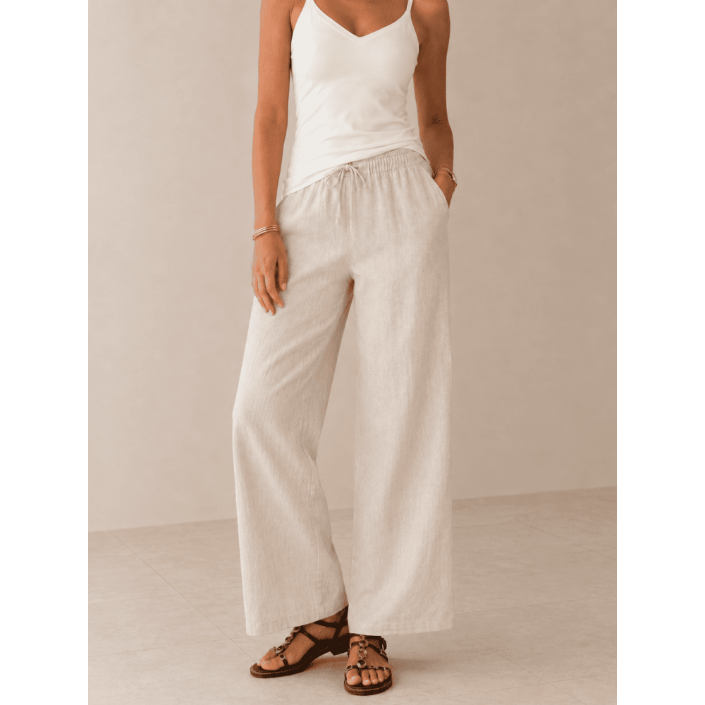 Pantalón Casual Efecto Lino PRAIRIE Beige HEVE