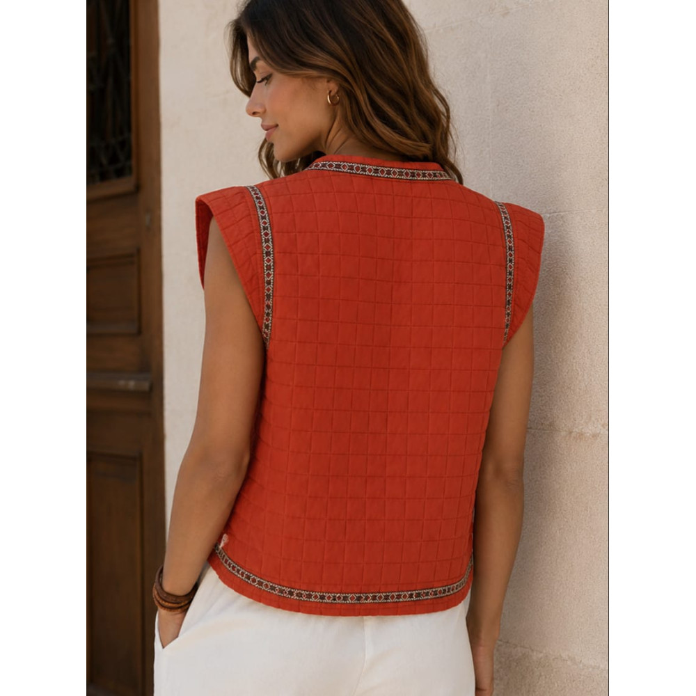Chaleco Guateado CALIXA Terracota HEVE