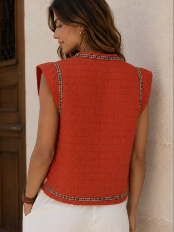Chaleco Guateado CALIXA Terracota HEVE