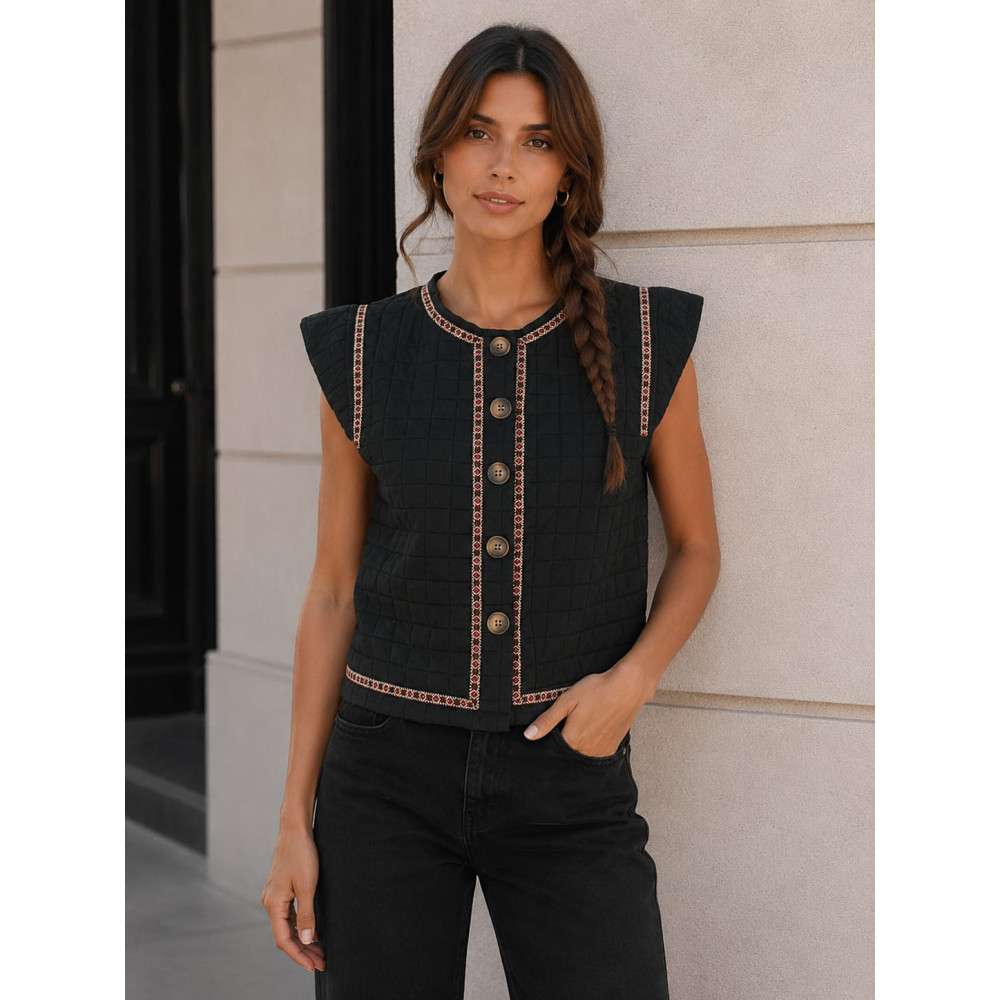 Chaleco Guateado CALIXA Negro HEVE