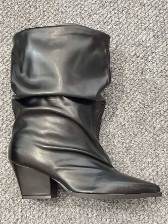 Botín Slouchy Efecto Piel KARLEN Negro HEVE