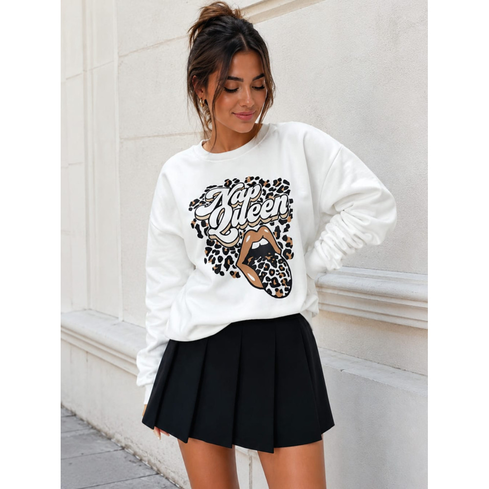 Sudadera Estampada NAP QUEEN Blanco HEVE