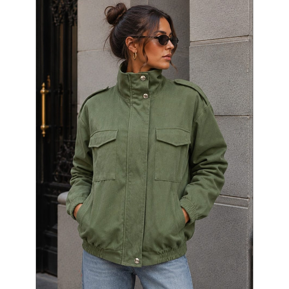 Cazadora Retro Efecto Ante KAPLAN Verde Militar HEVE