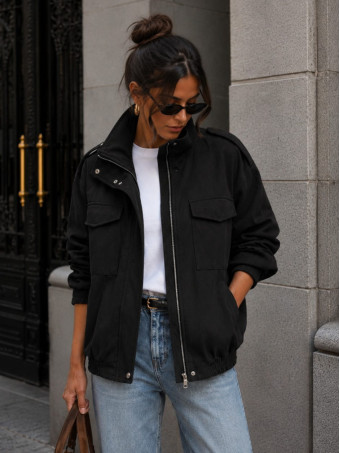 Cazadora Retro Efecto Ante KAPLAN Negro HEVE