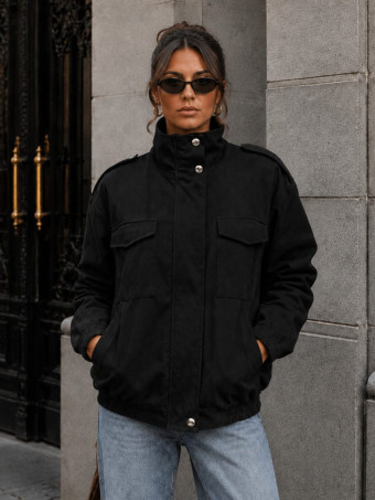 Cazadora Retro Efecto Ante KAPLAN Negro HEVE
