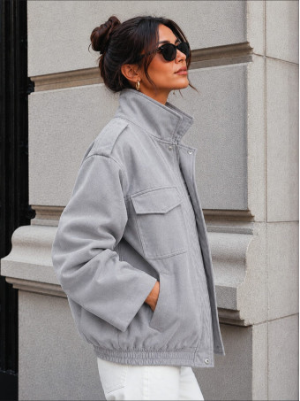 Cazadora Retro Efecto Ante KAPLAN Gris HEVE