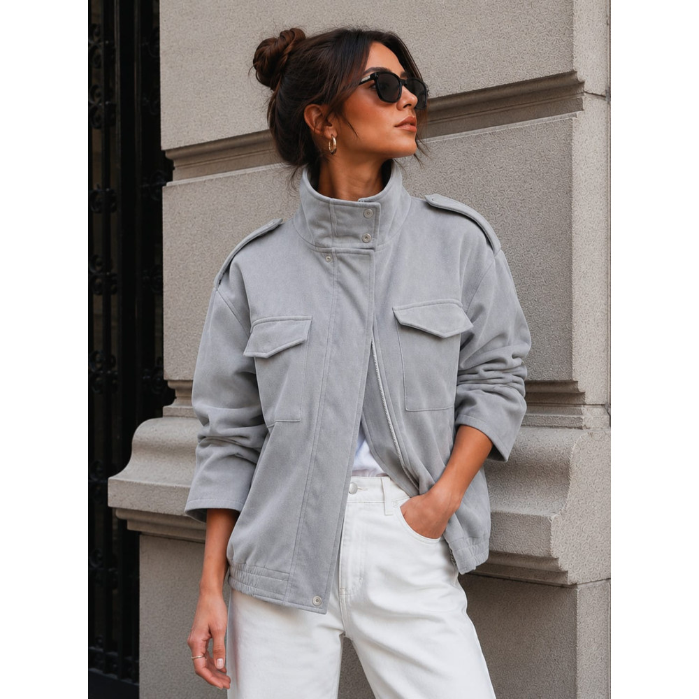 Cazadora Retro Efecto Ante KAPLAN Gris HEVE