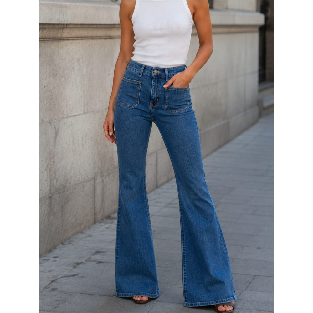 Jeans Flare High Waist MEDORA Blue Jean HEVE