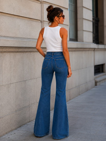 Jeans Flare High Waist MEDORA Blue Jean HEVE