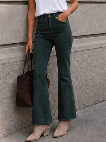 Jeans Flare High Waist LAVYRA Verde Musgo HEVE