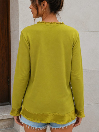 Camiseta Tachas Manga Larga DELORA Verde Pistacho - HEVE