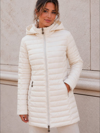 Abrigo Reversible con Capucha MARZEL Beige - HEVE