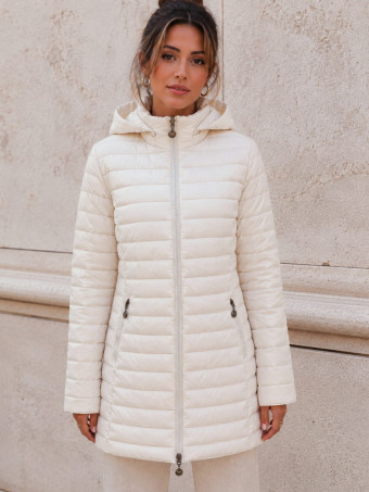 Abrigo Reversible con Capucha MARZEL Beige - HEVE