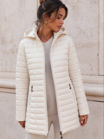 Abrigo Reversible con Capucha MARZEL Beige - HEVE