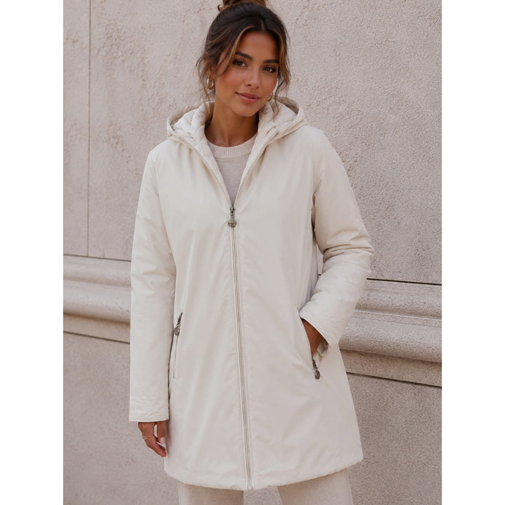 Abrigo Reversible con Capucha MARZEL Beige - HEVE