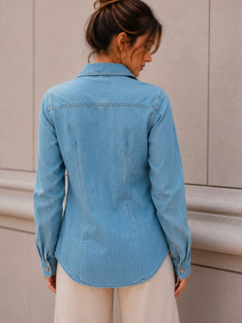 Camisa Vaquera Entallada WYNARA Light Blue - HEVE