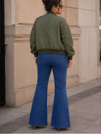Jeans Flare High Waist MEDORA OVERSIZE Blue Jean HEVE