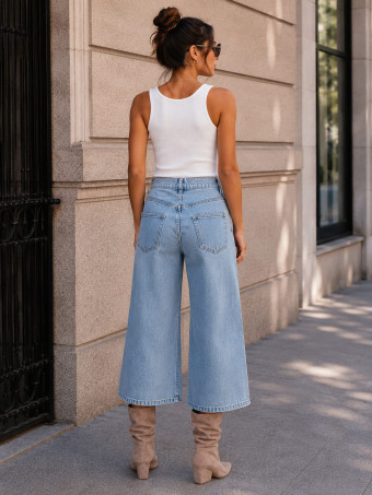 Jeans Culotte BELVIA Blue Jean - HEVE