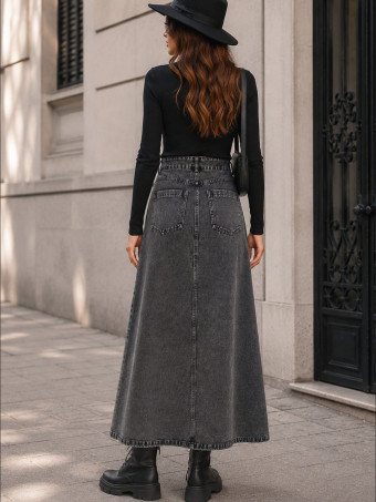 Falda Vaquera Strass NERIKA Negro HEVE
