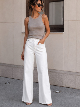 Jeans Wide Leg Estrellas KAYLOR Blanco HEVE