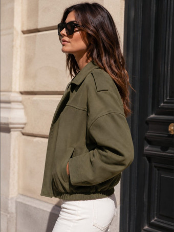 Cazadora Retro Efecto Ante MARLEN Verde Militar HEVE