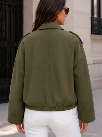 Cazadora Retro Efecto Ante MARLEN Verde Militar HEVE